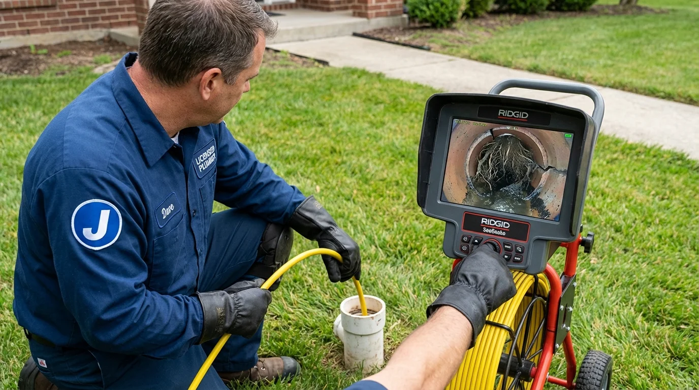 Sewer camera inspection being performed by Johns Plumbing LLC in Bonham